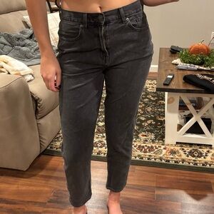 American Eagle Outfitters Women's Dark Gray Straight Leg Jeans